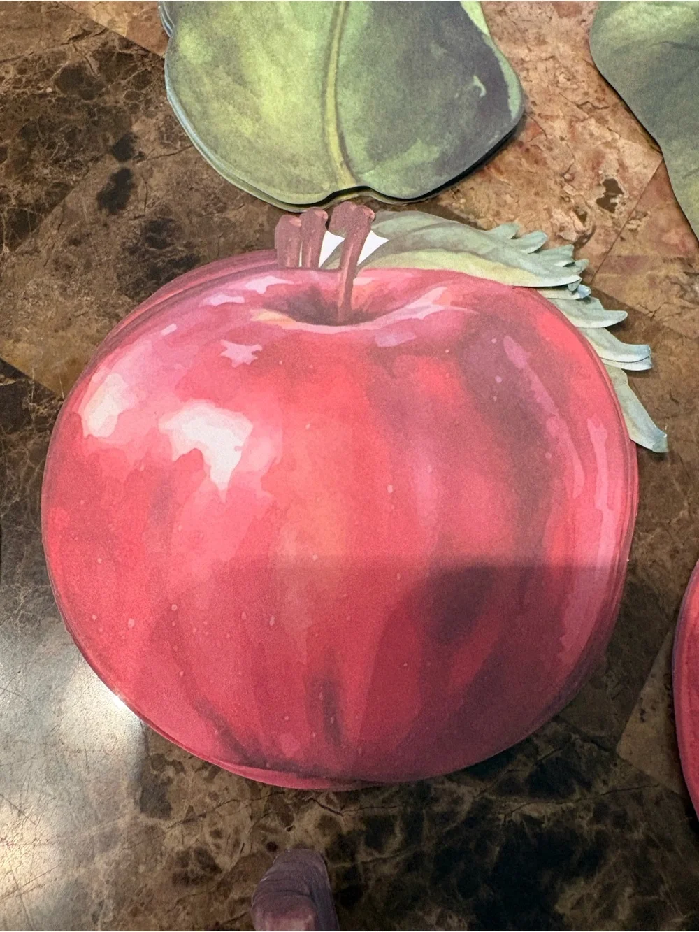 Gersoniel NWT Apple & Leaf Parchment Red Apple,Green leaves. Great for arts